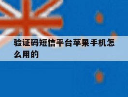 验证码短信平台苹果手机怎么用的