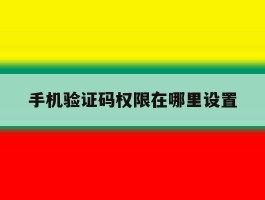 手机验证码权限在哪里设置
