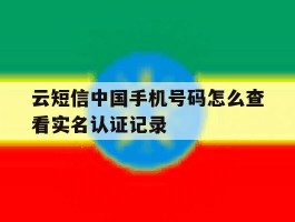 云短信中国手机号码怎么查看实名认证记录的简单介绍