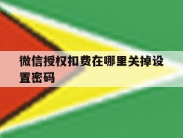 微信授权扣费在哪里关掉设置密码