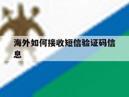 海外如何接收短信验证码信息