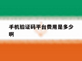 手机验证码平台费用是多少啊