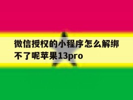 包含微信授权的小程序怎么解绑不了呢苹果13pro的词条