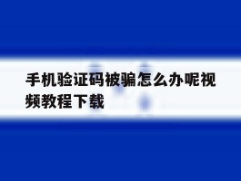 手机验证码被骗怎么办呢视频教程下载
