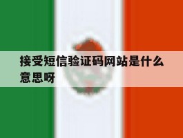 接受短信验证码网站是什么意思呀