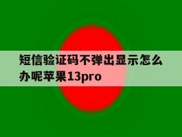 关于短信验证码不弹出显示怎么办呢苹果13pro的信息
