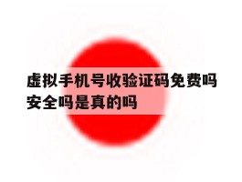 虚拟手机号收验证码免费吗安全吗是真的吗的简单介绍