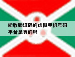 关于能收验证码的虚拟手机号码平台是真的吗的信息