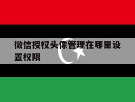 微信授权头像管理在哪里设置权限