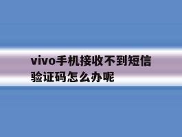 vivo手机接收不到短信验证码怎么办呢
