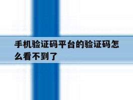 手机验证码平台的验证码怎么看不到了