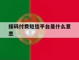 接码付费短信平台是什么意思