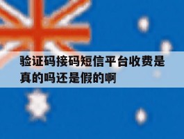 验证码接码短信平台收费是真的吗还是假的啊