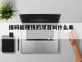 接码能赚钱的项目叫什么来着