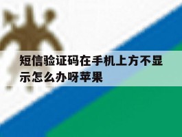 短信验证码在手机上方不显示怎么办呀苹果