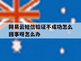 网易云短信验证不成功怎么回事呀怎么办