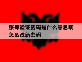 账号验证密码是什么意思啊怎么改新密码