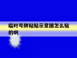 临时号牌粘贴示意图怎么贴的啊的简单介绍