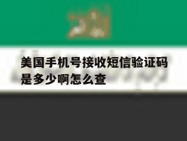 包含美国手机号接收短信验证码是多少啊怎么查的词条