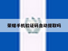 荣耀手机验证码自动提取吗