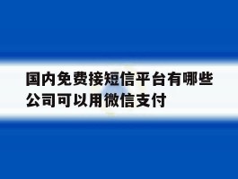 关于国内免费接短信平台有哪些公司可以用微信支付的信息