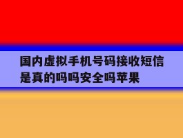 国内虚拟手机号码接收短信是真的吗吗安全吗苹果的简单介绍