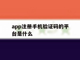 app注册手机验证码的平台是什么