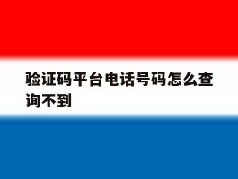 验证码平台电话号码怎么查询不到