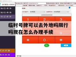 临时号牌可以去外地吗限行吗现在怎么办理手续的简单介绍
