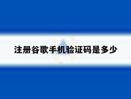 注册谷歌手机验证码是多少