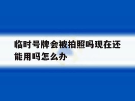 临时号牌会被拍照吗现在还能用吗怎么办