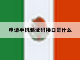 申请手机验证码接口是什么
