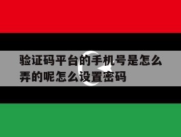 验证码平台的手机号是怎么弄的呢怎么设置密码的简单介绍
