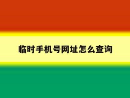 临时手机号网址怎么查询