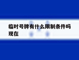 临时号牌有什么限制条件吗现在