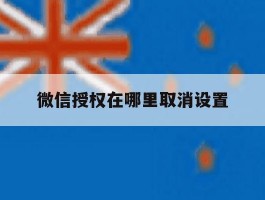 微信授权在哪里取消设置