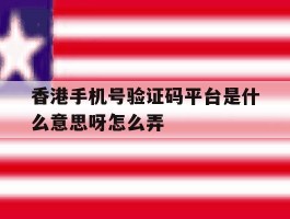 香港手机号验证码平台是什么意思呀怎么弄
