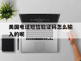 美国电话短信验证码怎么输入的呢