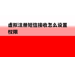 虚拟注册短信接收怎么设置权限