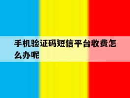 手机验证码短信平台收费怎么办呢
