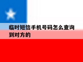 临时短信手机号码怎么查询到对方的