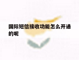 国际短信接收功能怎么开通的呢
