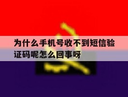 关于为什么手机号收不到短信验证码呢怎么回事呀的信息
