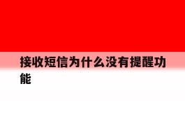 接收短信为什么没有提醒功能