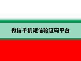 微信手机短信验证码平台