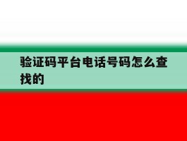验证码平台电话号码怎么查找的