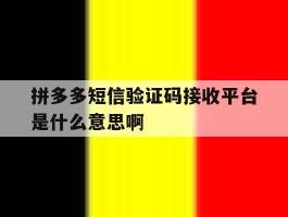 关于拼多多短信验证码接收平台是什么意思啊的信息
