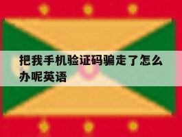 把我手机验证码骗走了怎么办呢英语