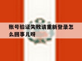 账号验证失败请重新登录怎么回事儿呀