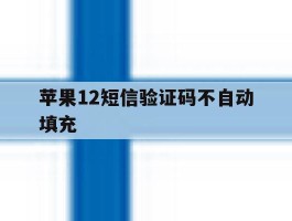 苹果12短信验证码不自动填充